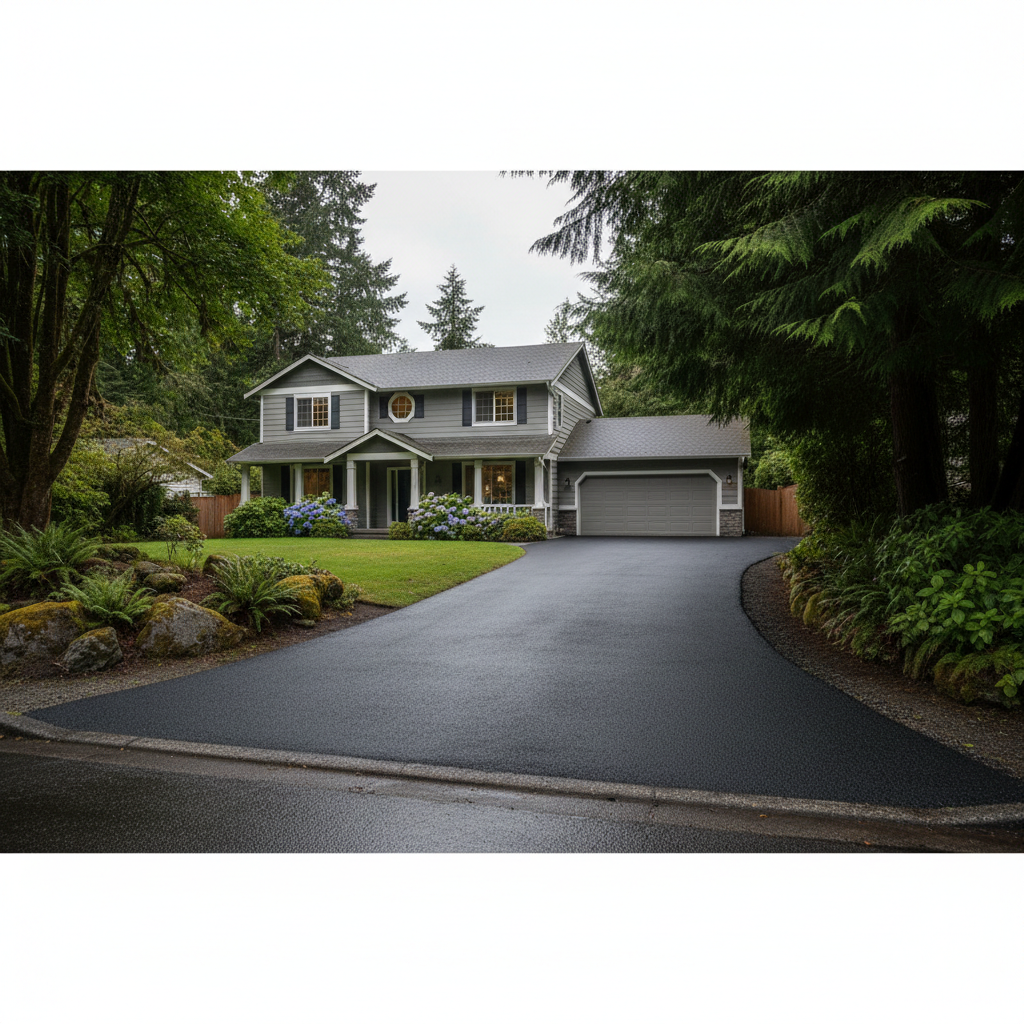 Completed slurry coating work at a residential property in Redmond, WA