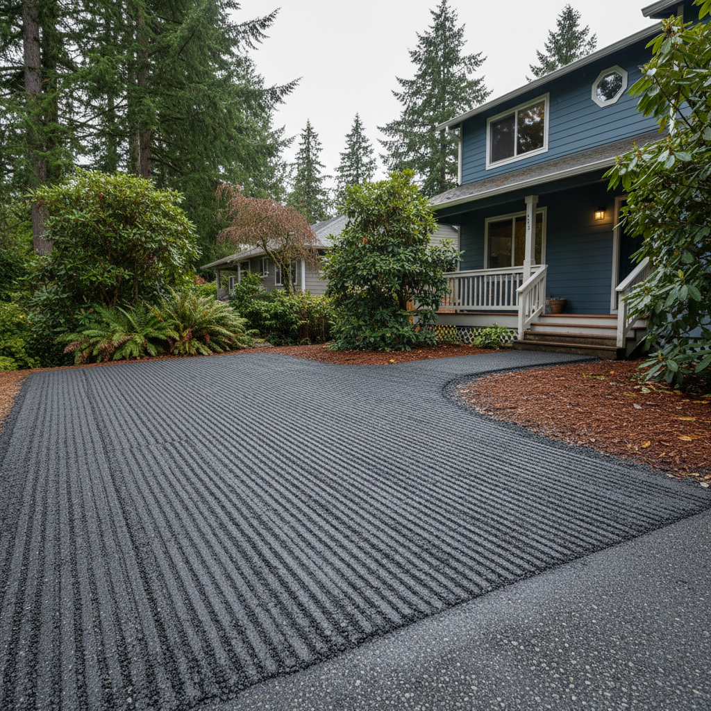 Completed asphalt milling work at a residential property in Seattle, WA