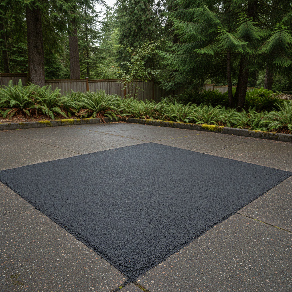 Completed asphalt repair work at a residential property in Bremerton, WA