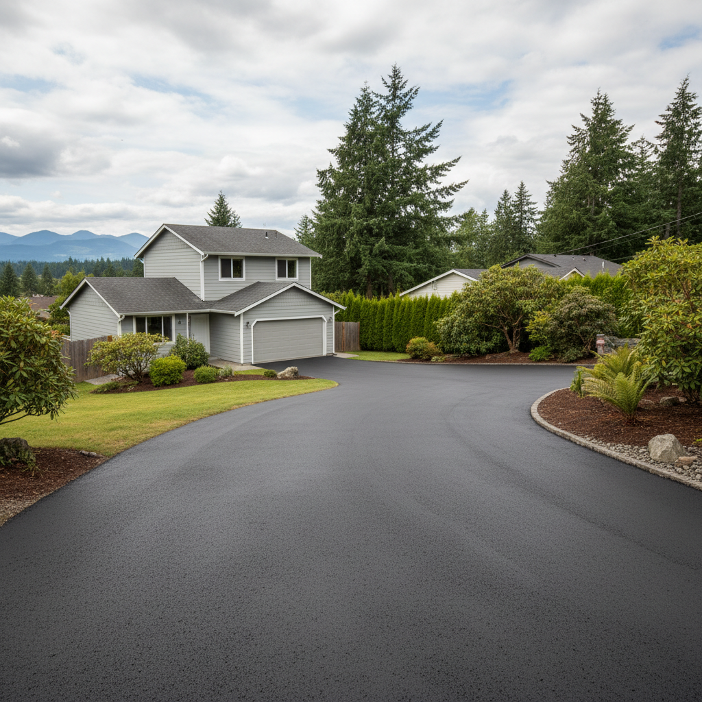 Completed slurry coating work at a residential property in Marysville, WA