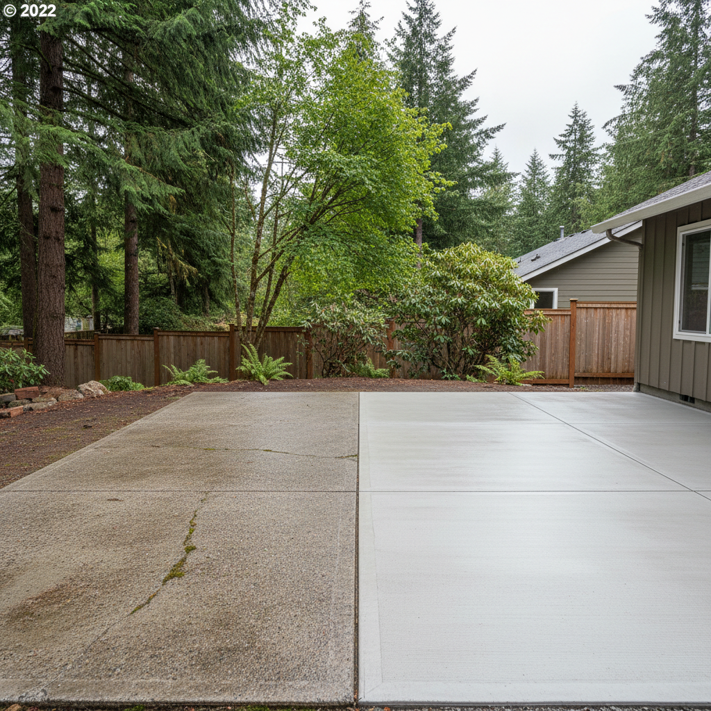 Completed concrete flatwork work at a residential property in Bremerton, WA