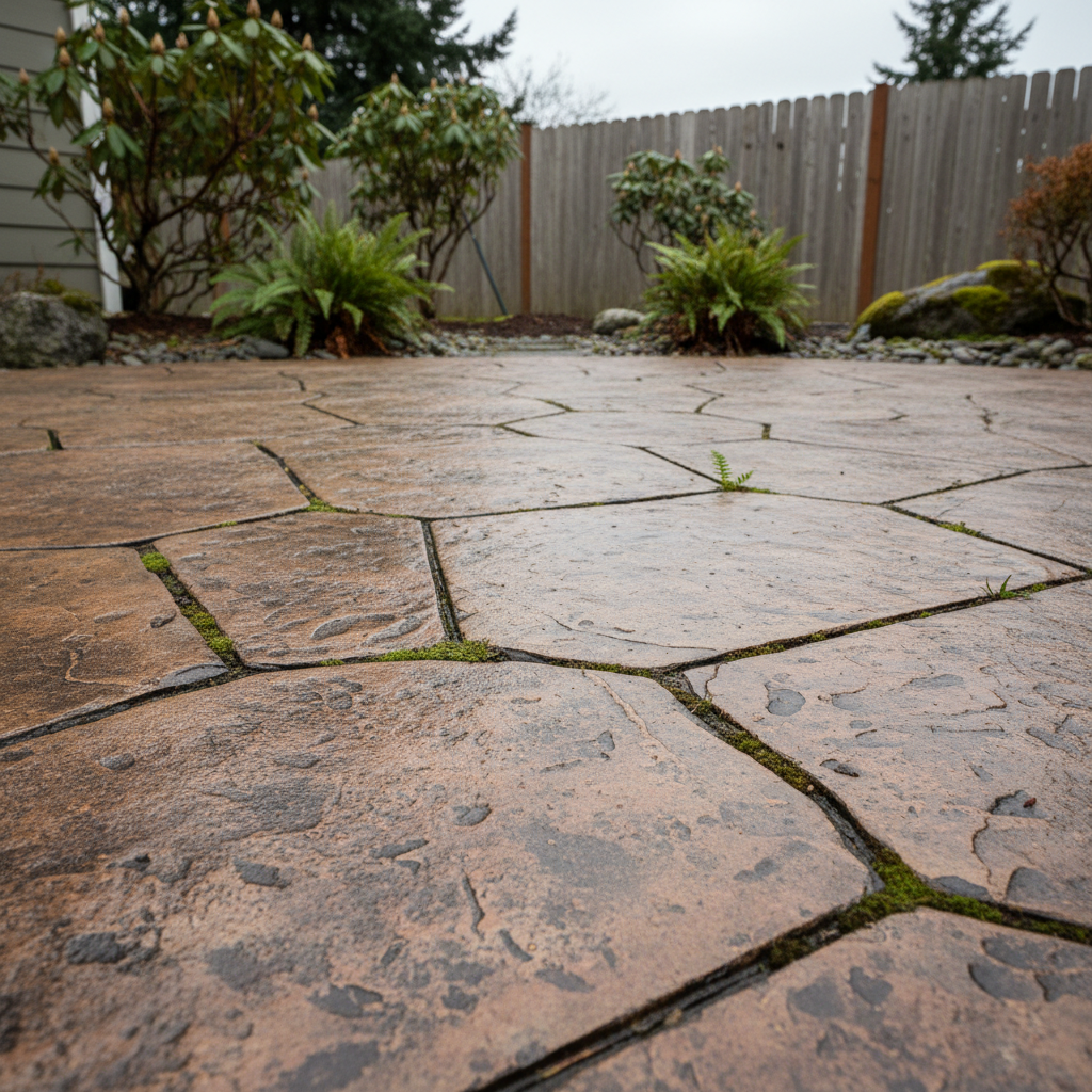 Completed decorative concrete work at a residential property in Kirkland, WA
