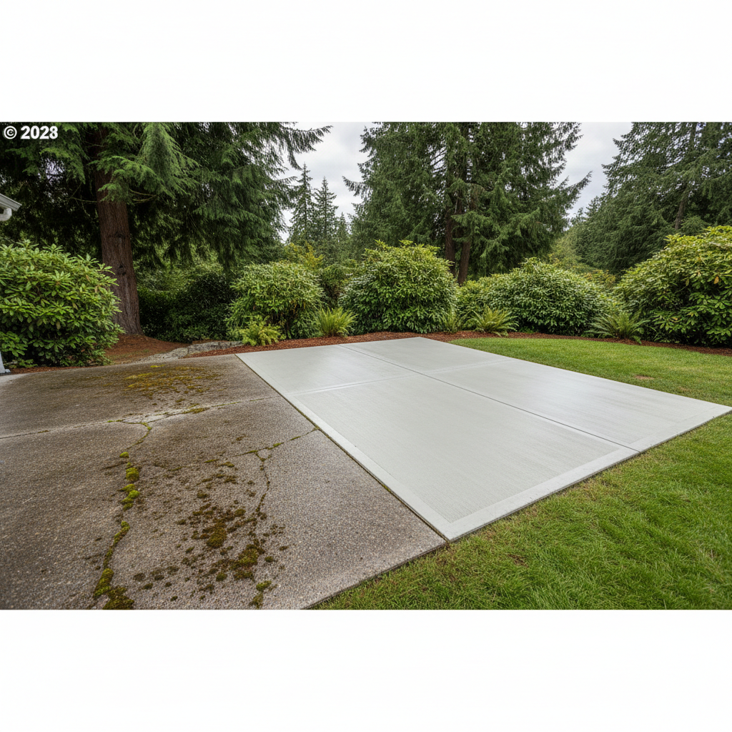 Completed concrete flatwork work at a residential property in Bothell, WA