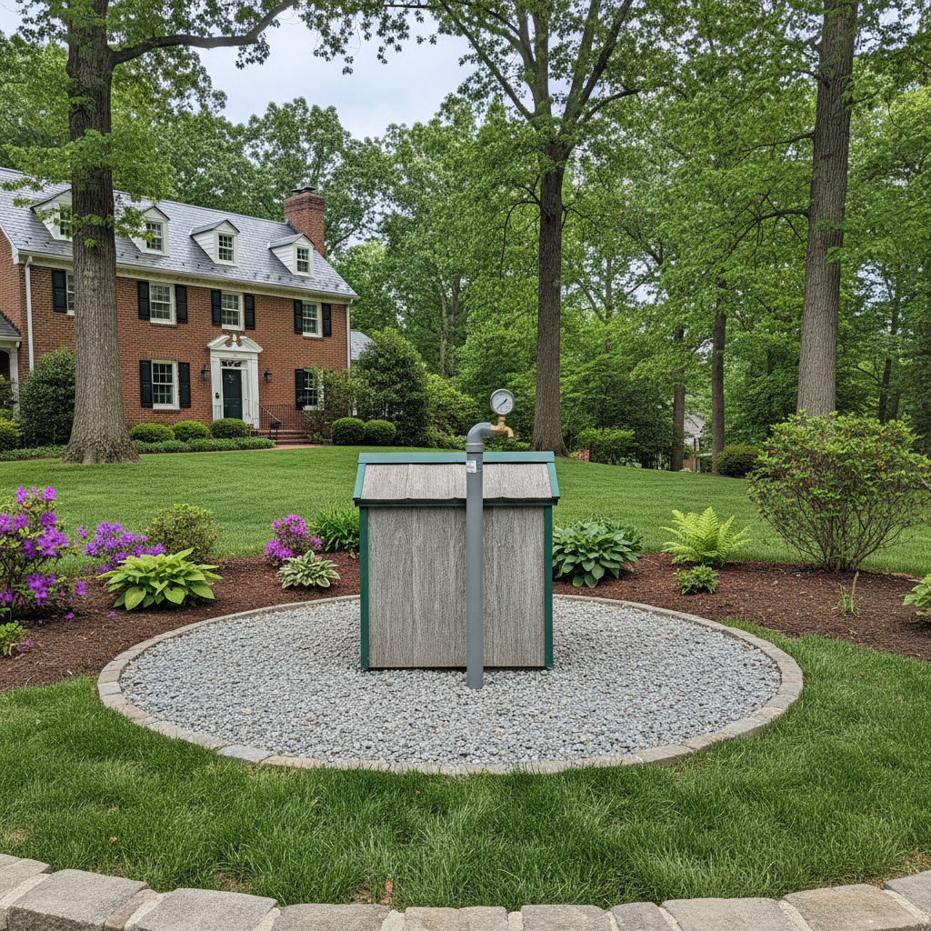 Completed pump installation work at a residential property in Washington, DC