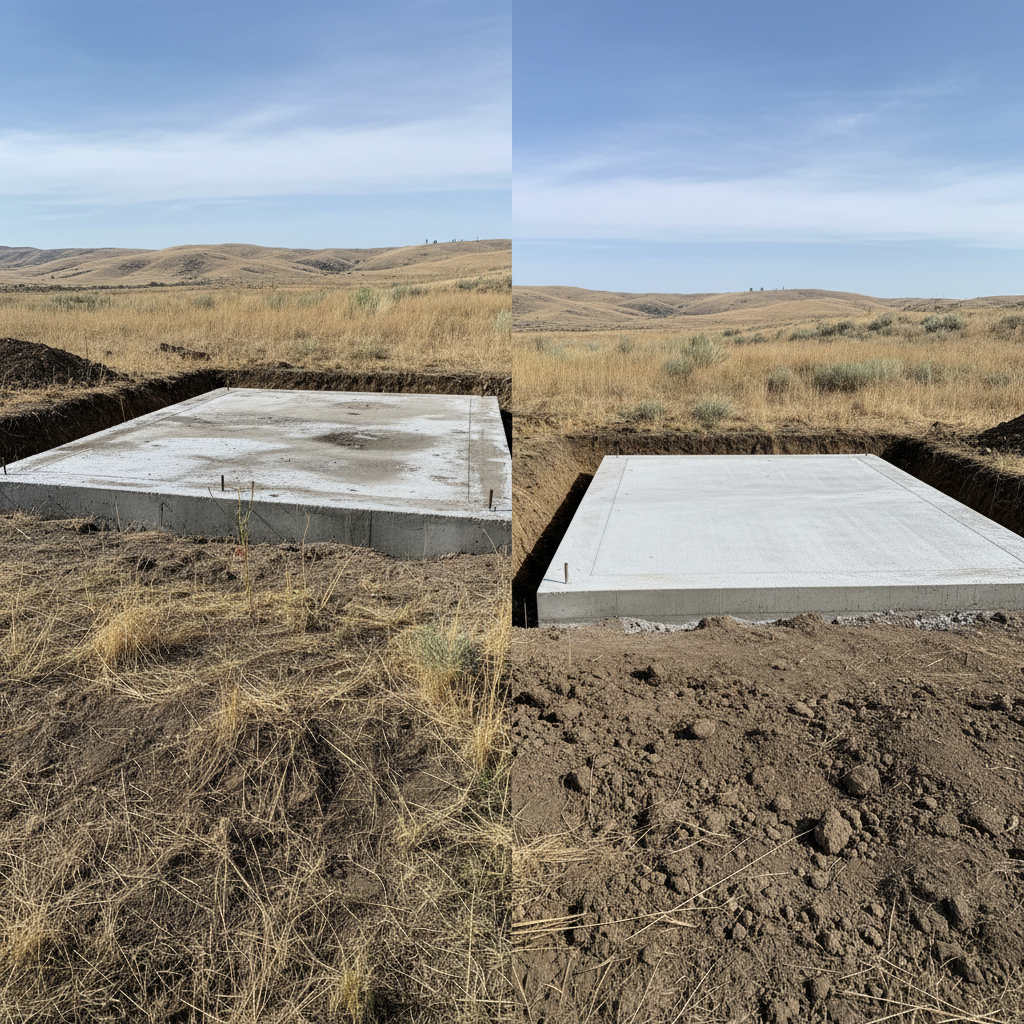 Completed foundation excavation work at a residential property in Moses Lake, WA