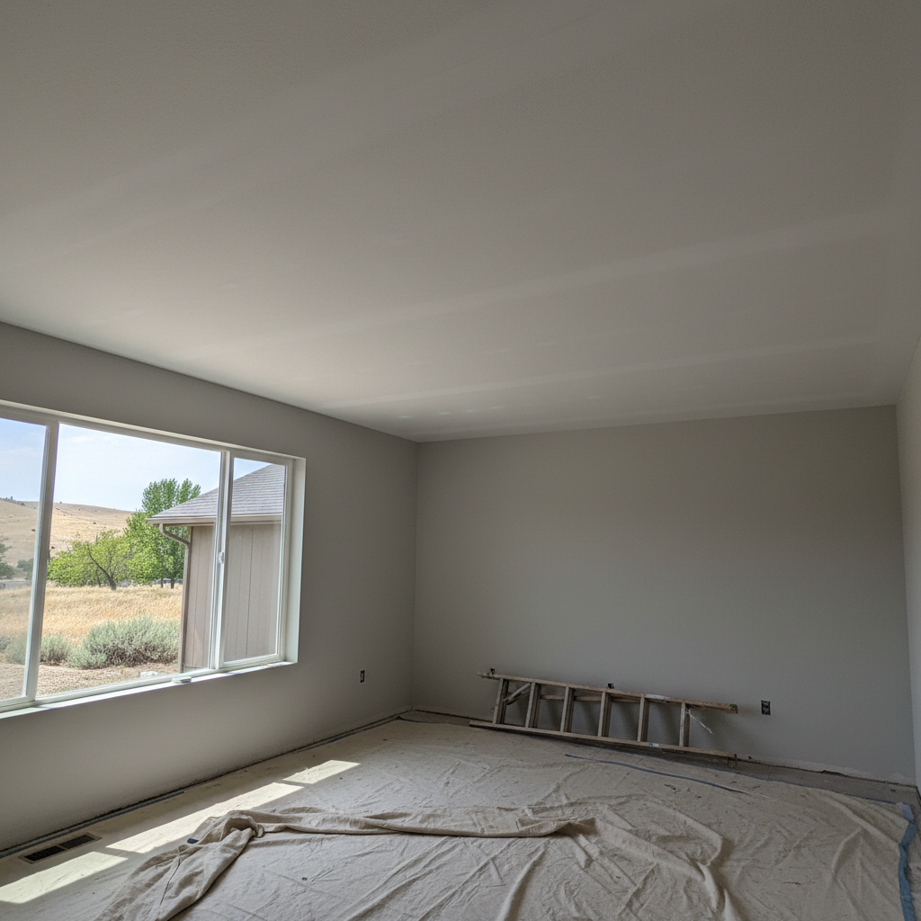 Completed ceiling drywall installation work at a residential property in Yakima, WA