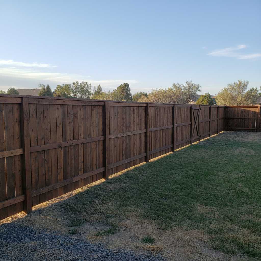 Completed privacy fence installation work at a residential property in Othello, WA