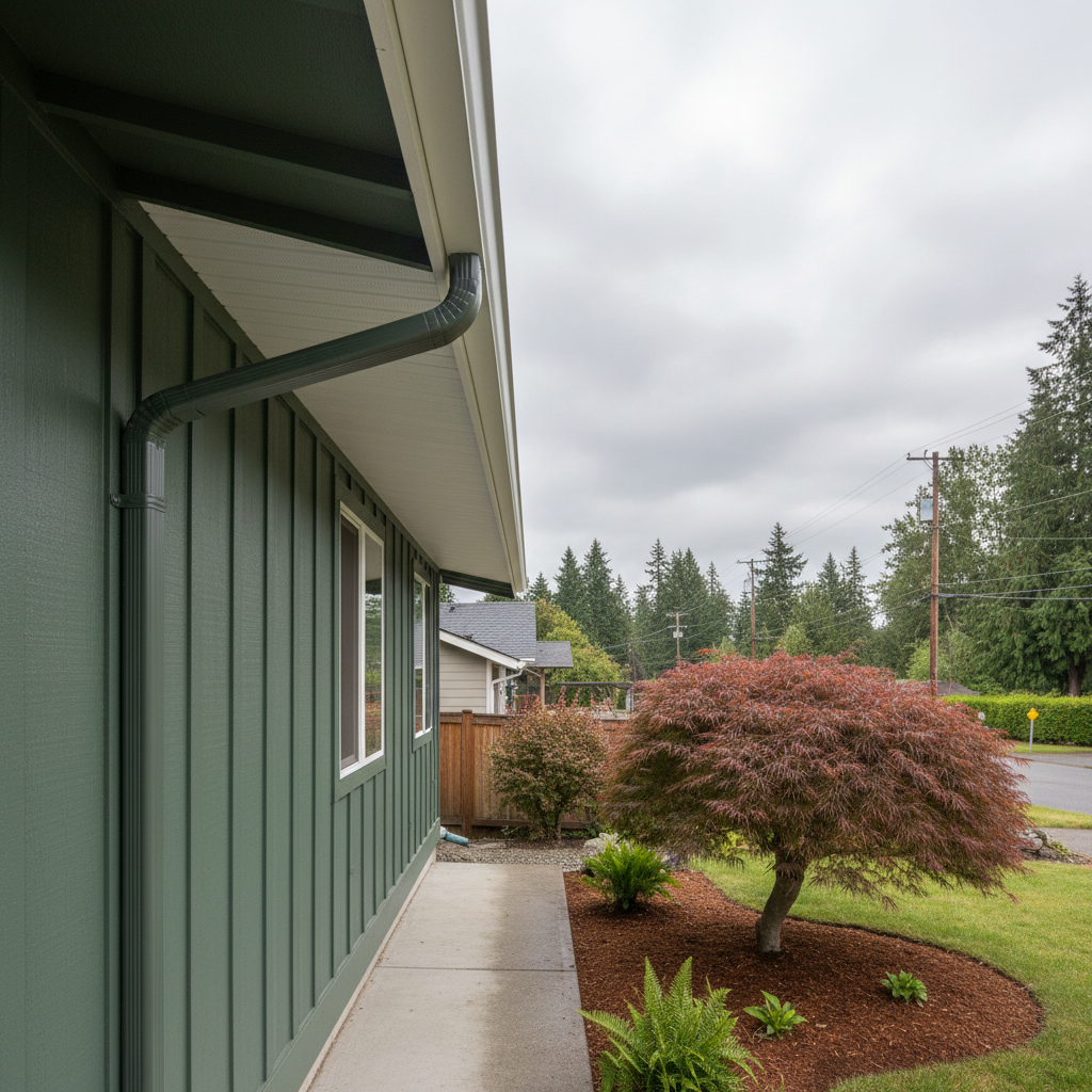 Completed soffit repair work at a residential property in Renton, WA