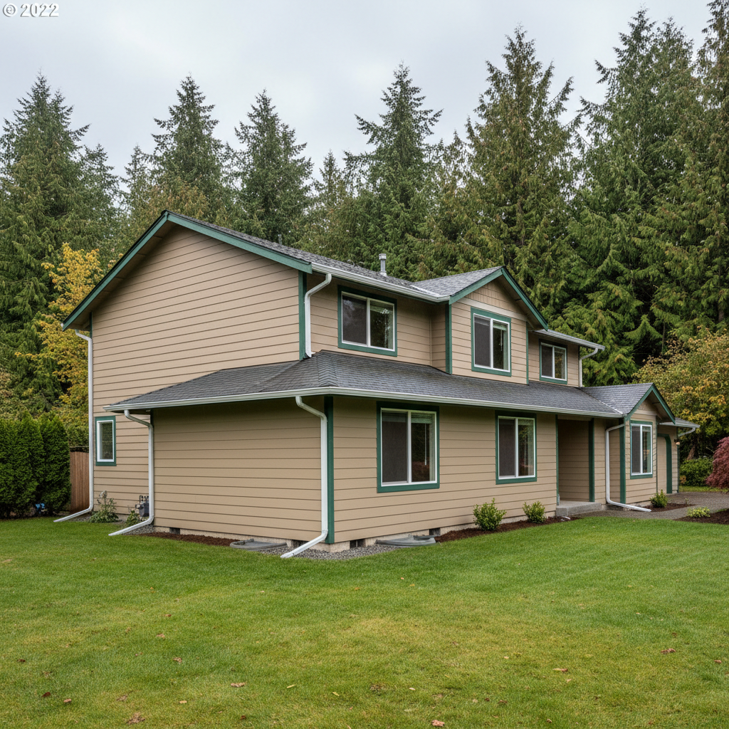 Completed gutter repair work at a residential property in Kent, WA