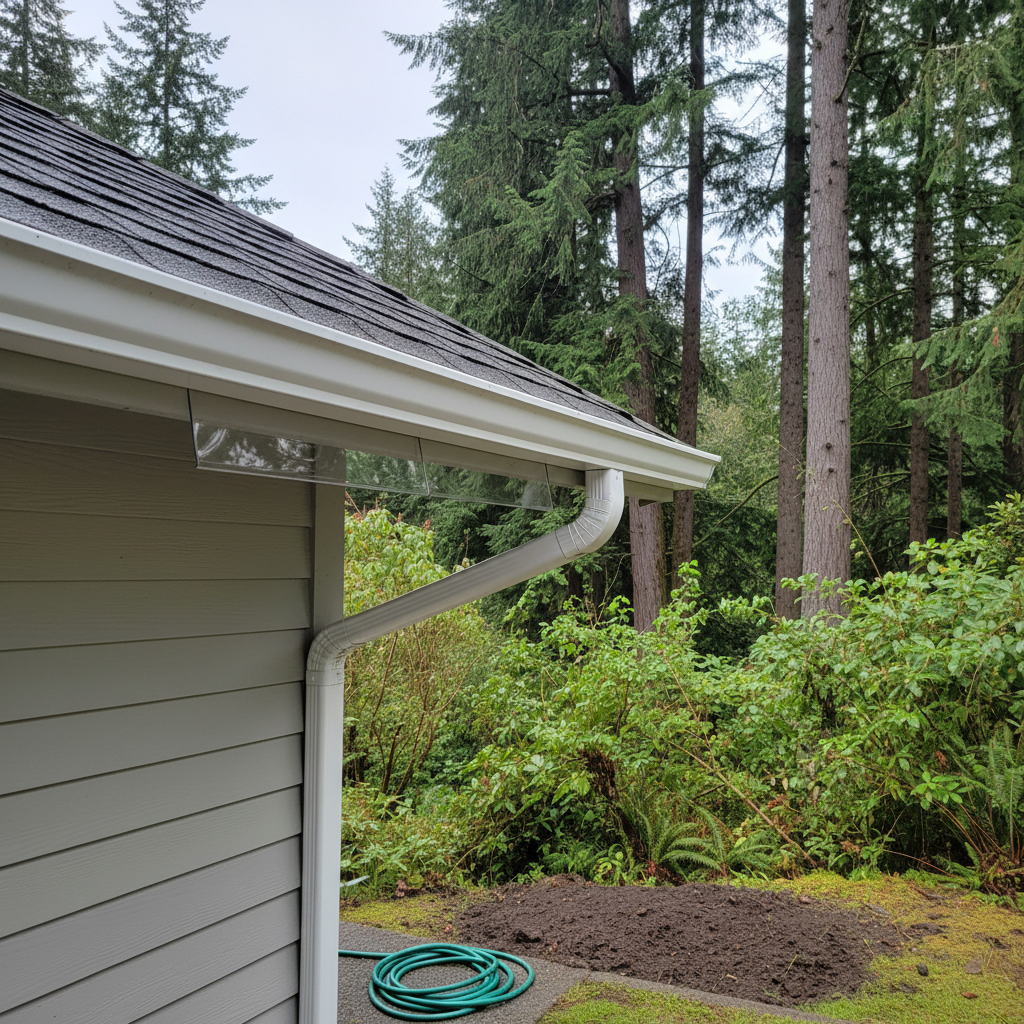 Completed gutter cleaning work at a residential property in Kent, WA