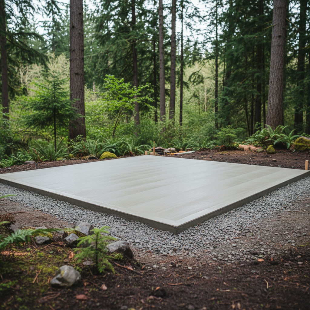 Completed shed foundation work work at a residential property in Renton, WA