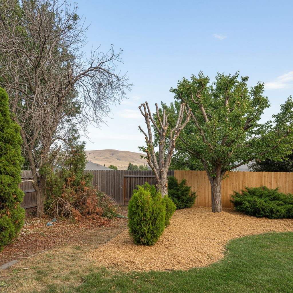 Completed tree pruning work at a residential property in Kennewick, WA