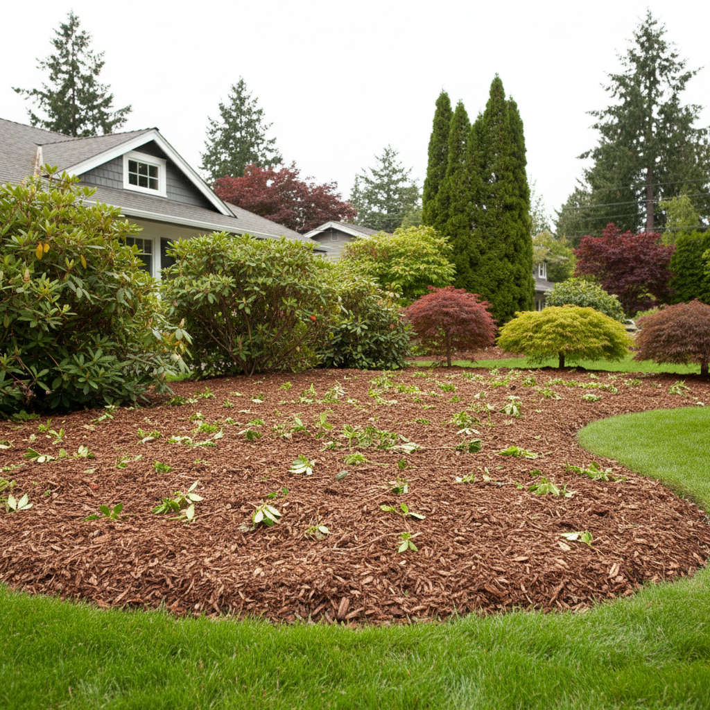 Completed shrub & bush trimming work at a residential property in Tacoma, WA