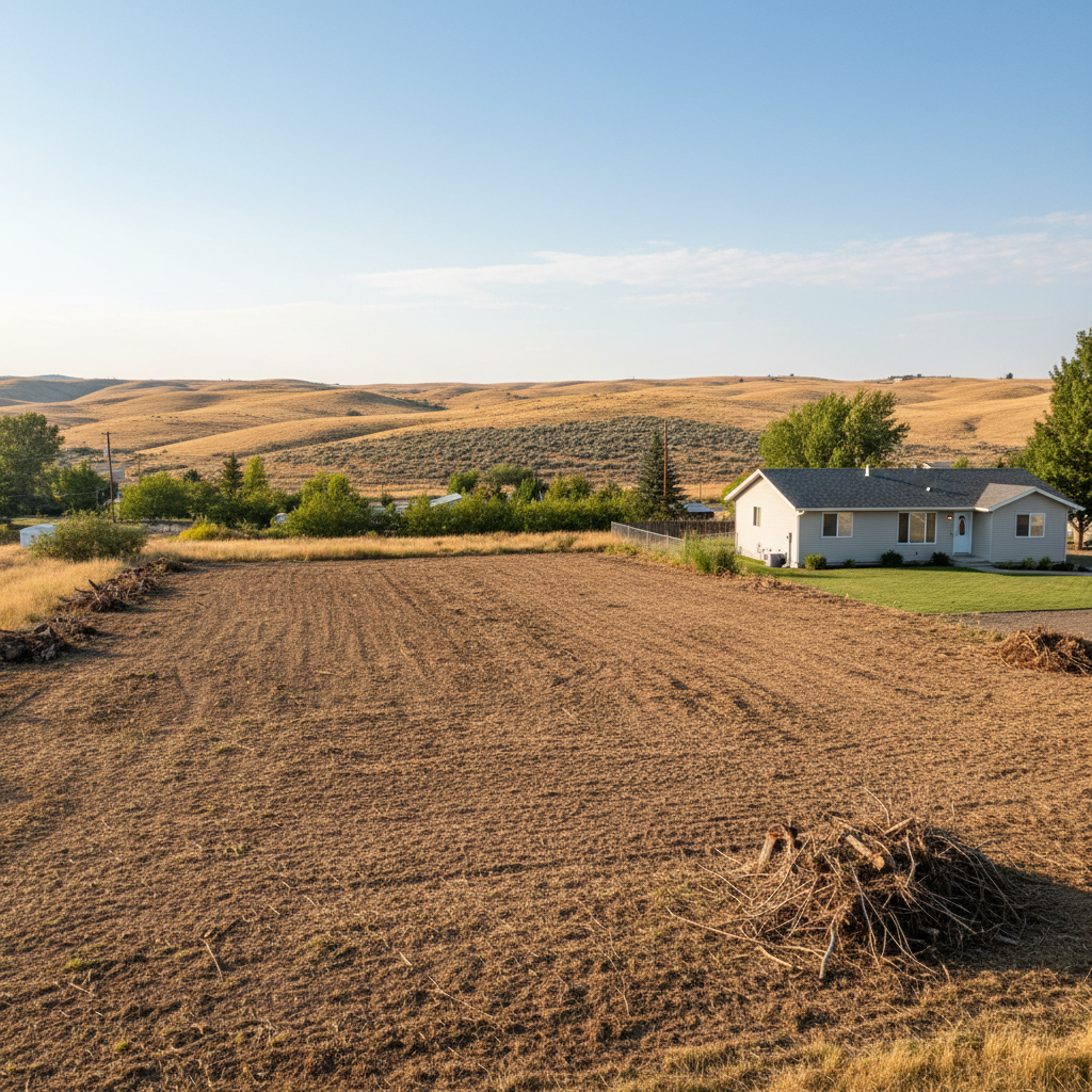 Completed land clearing work at a residential property in Pasco, WA