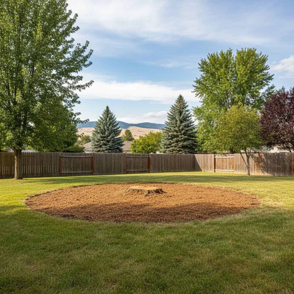 Completed stump grinding & removal work at a residential property in Yakima, WA