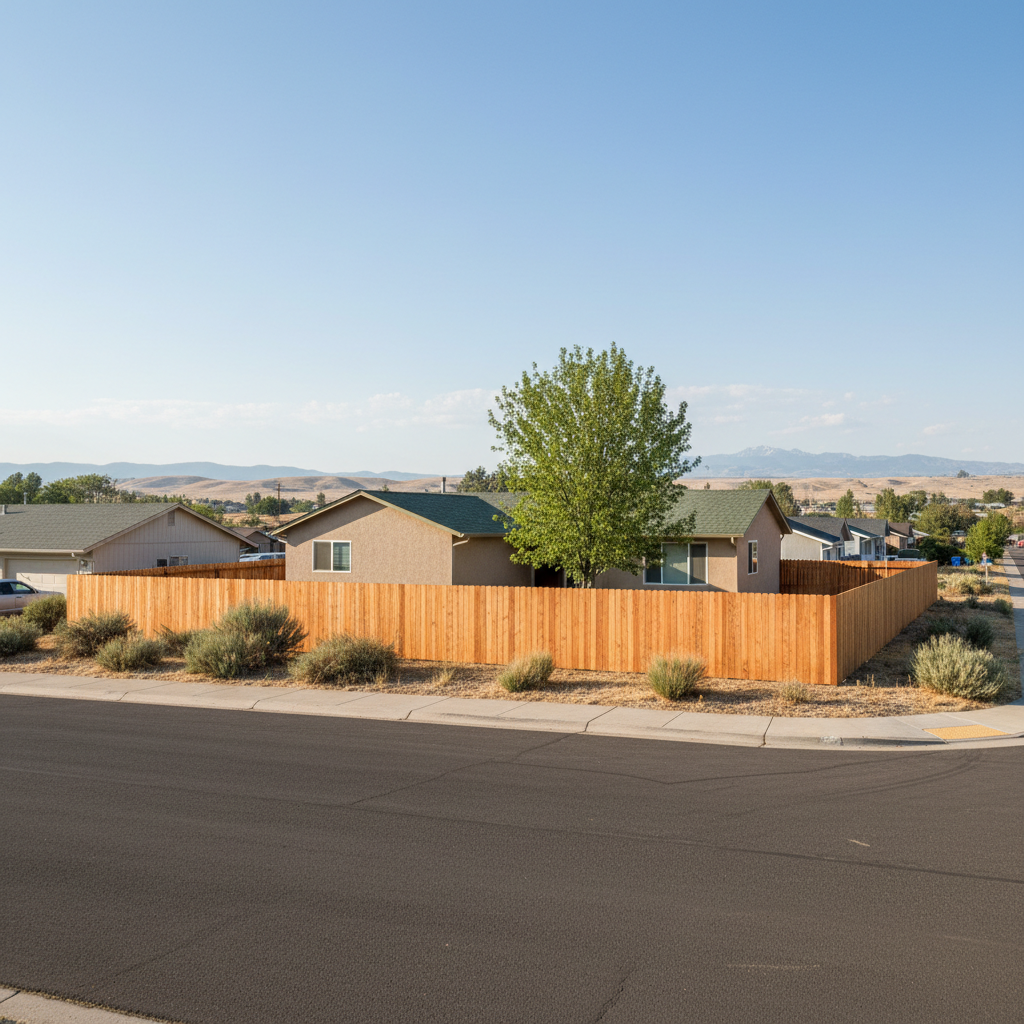 Completed fence painting work at a residential property in Yakima, WA