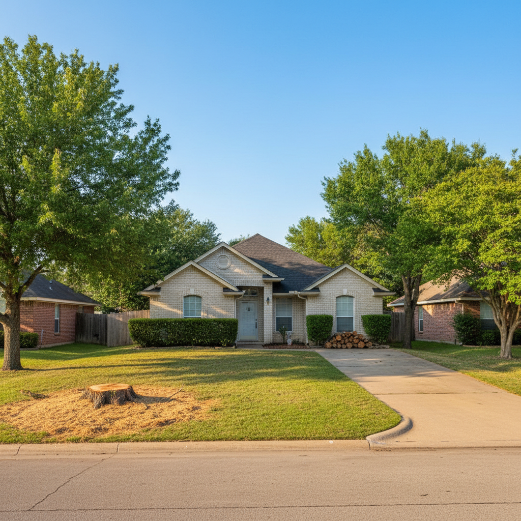 Completed emergency tree removal work at a residential property in Hondo, TX