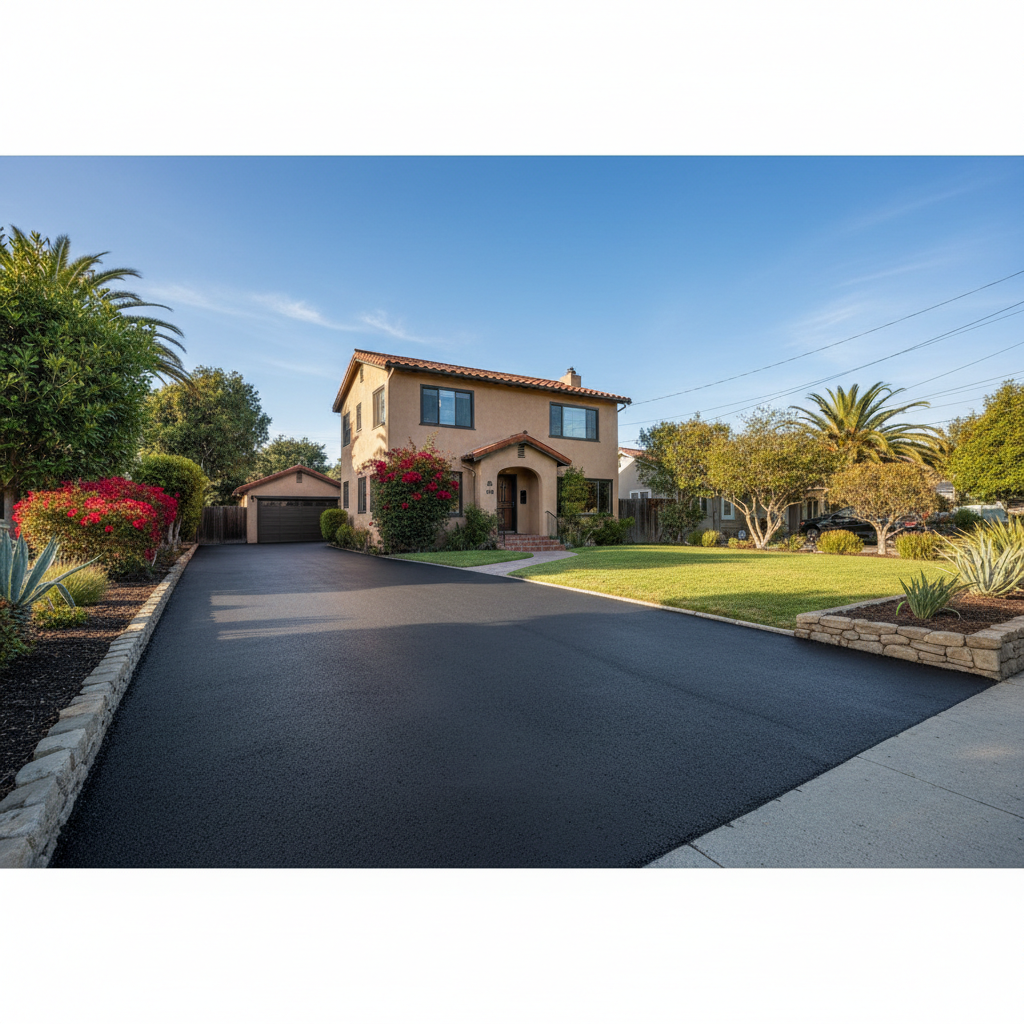 Completed residential asphalt work at a residential property in San Francisco, CA