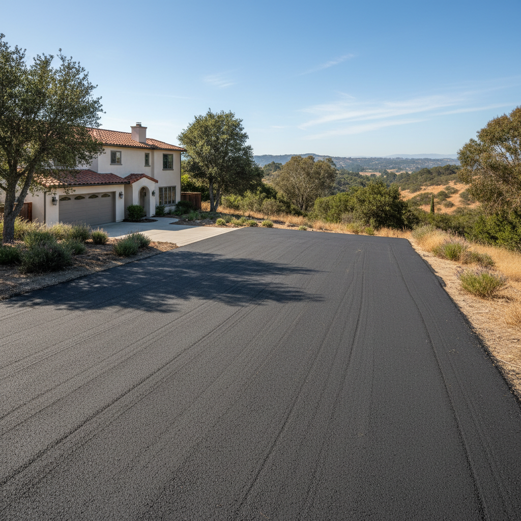 Completed asphalt milling work at a residential property in San Francisco, CA