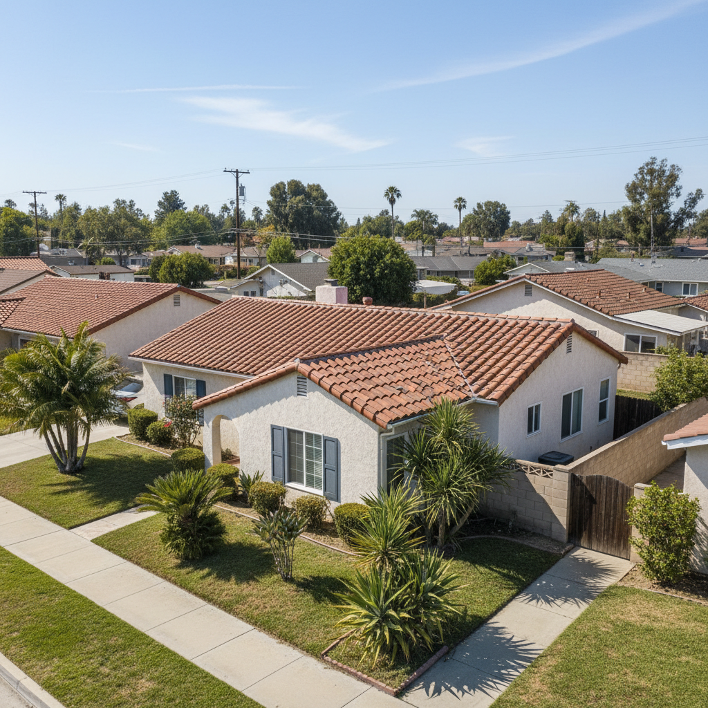 Completed roof repair work at a residential property in Irwindale, CA