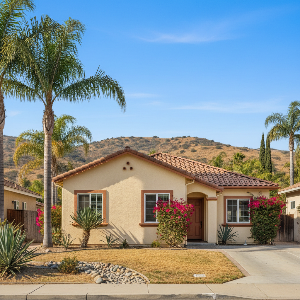 Completed stucco painting work at a residential property in Temecula, CA