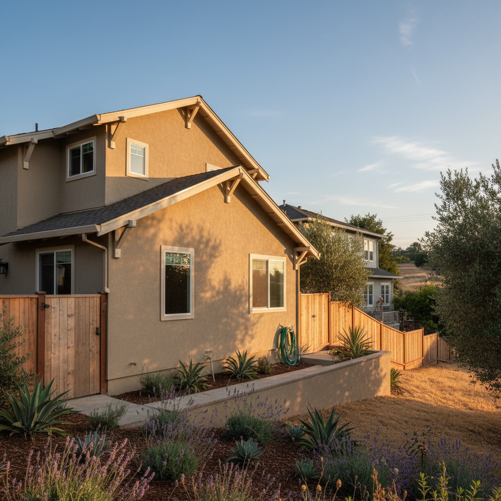 Completed stucco installation work at a residential property in Vallejo, CA