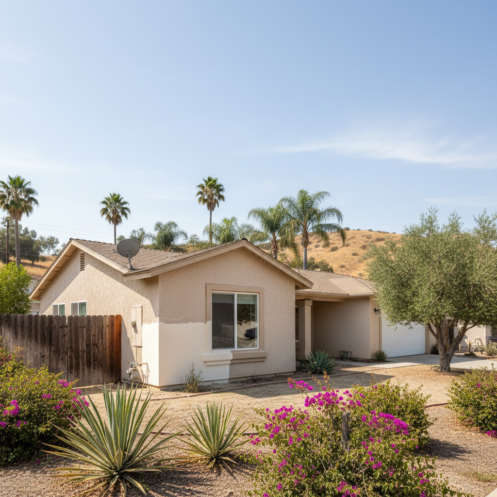 Completed stucco repair work at a residential property in El Cajon, CA