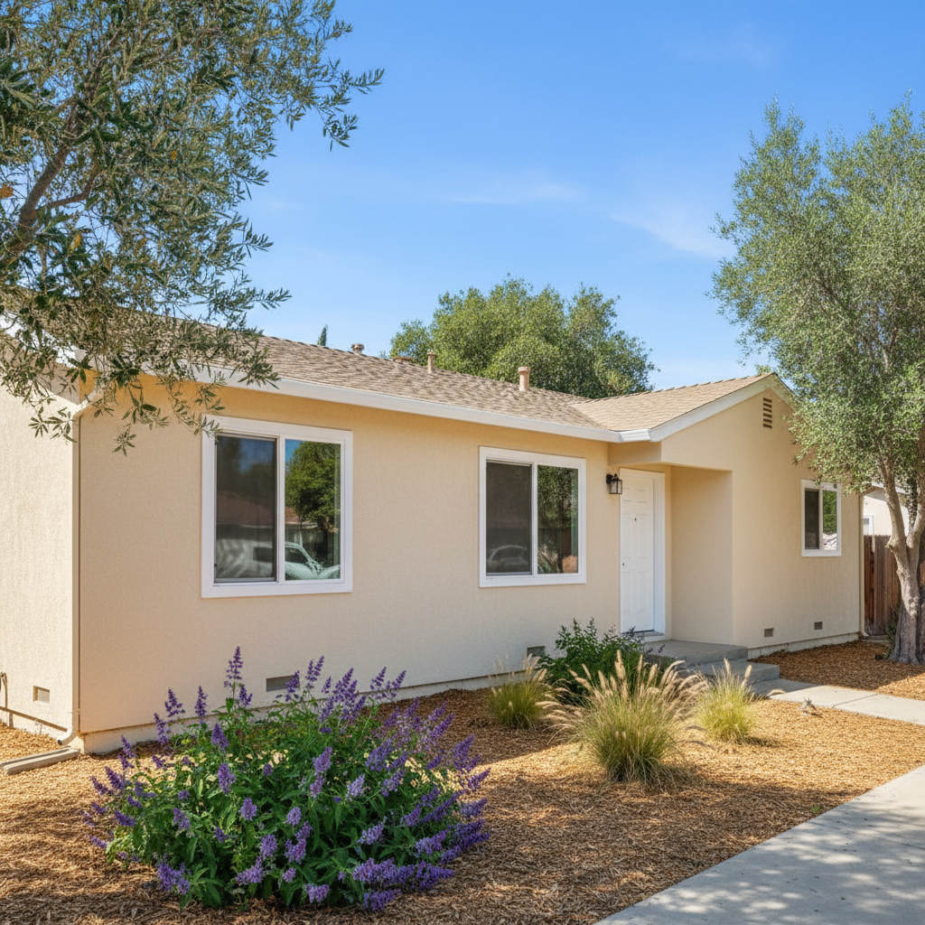 Completed stucco removal work at a residential property in Santa Maria, CA