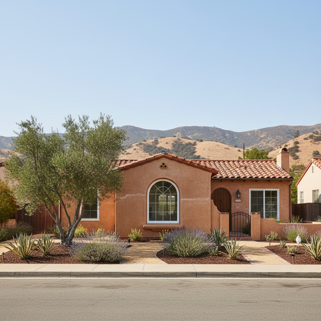 Completed stucco repair work at a residential property in Claremont, CA