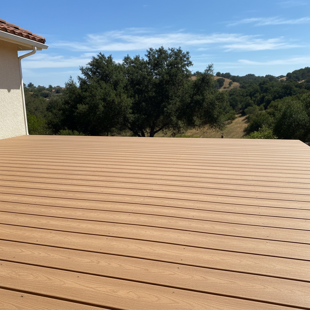 Completed composite decks work at a residential property in Temecula, CA