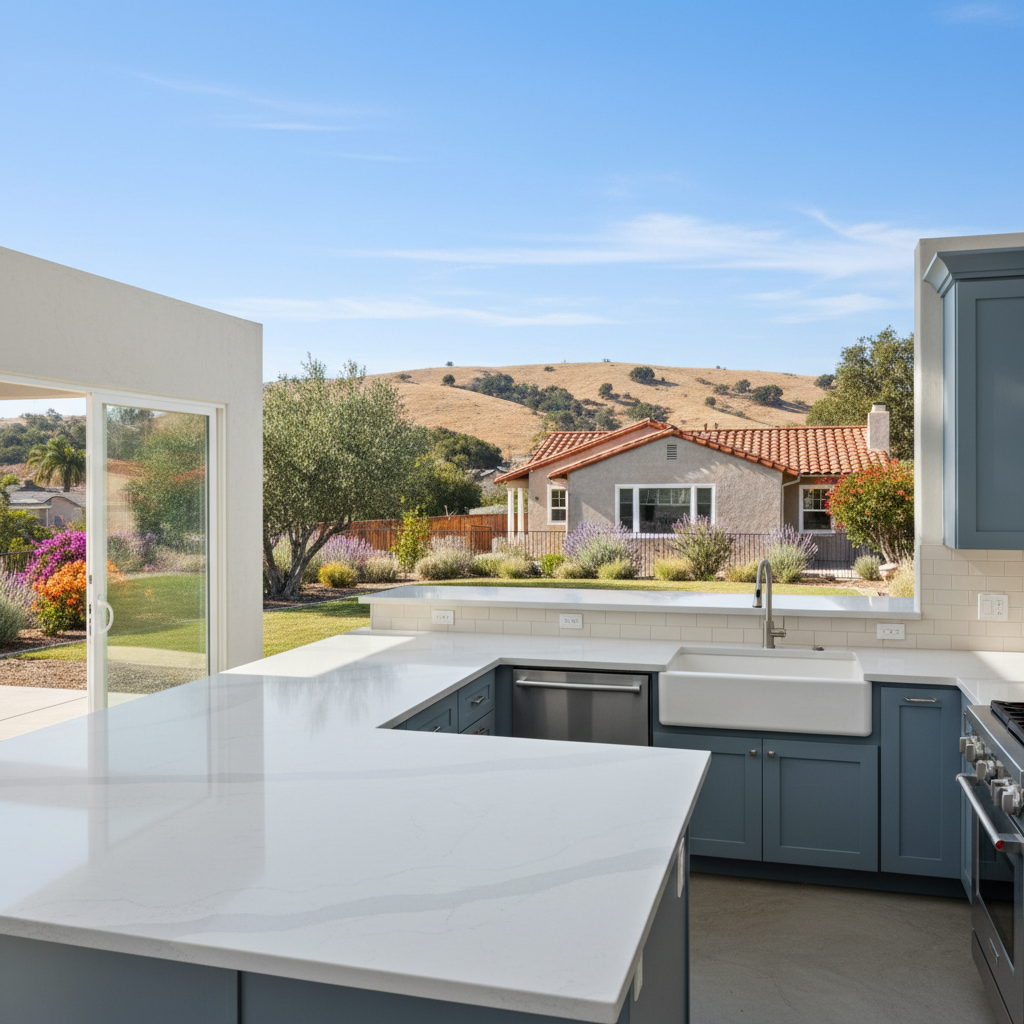 Completed countertop installation work at a residential property in Pasadena, CA