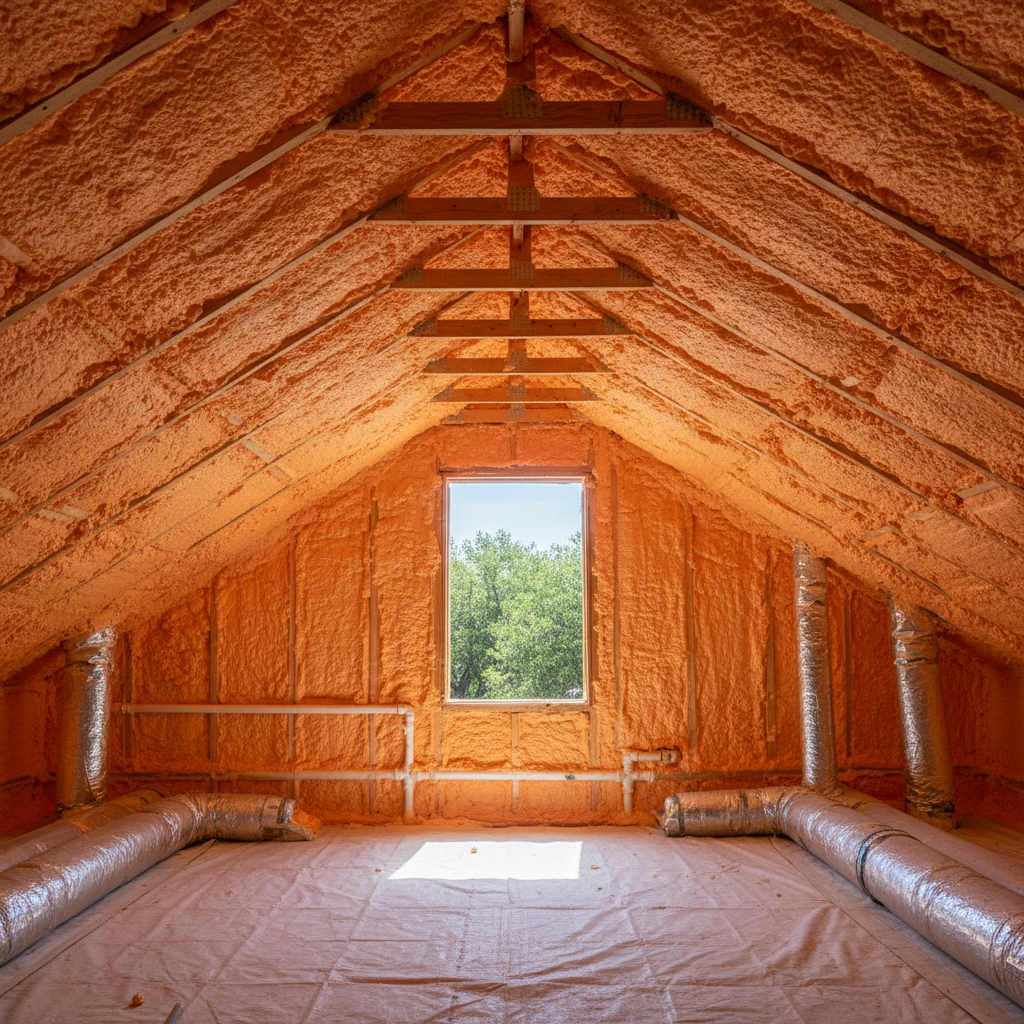 Completed closed cell spray foam work at a residential property in Austin, TX