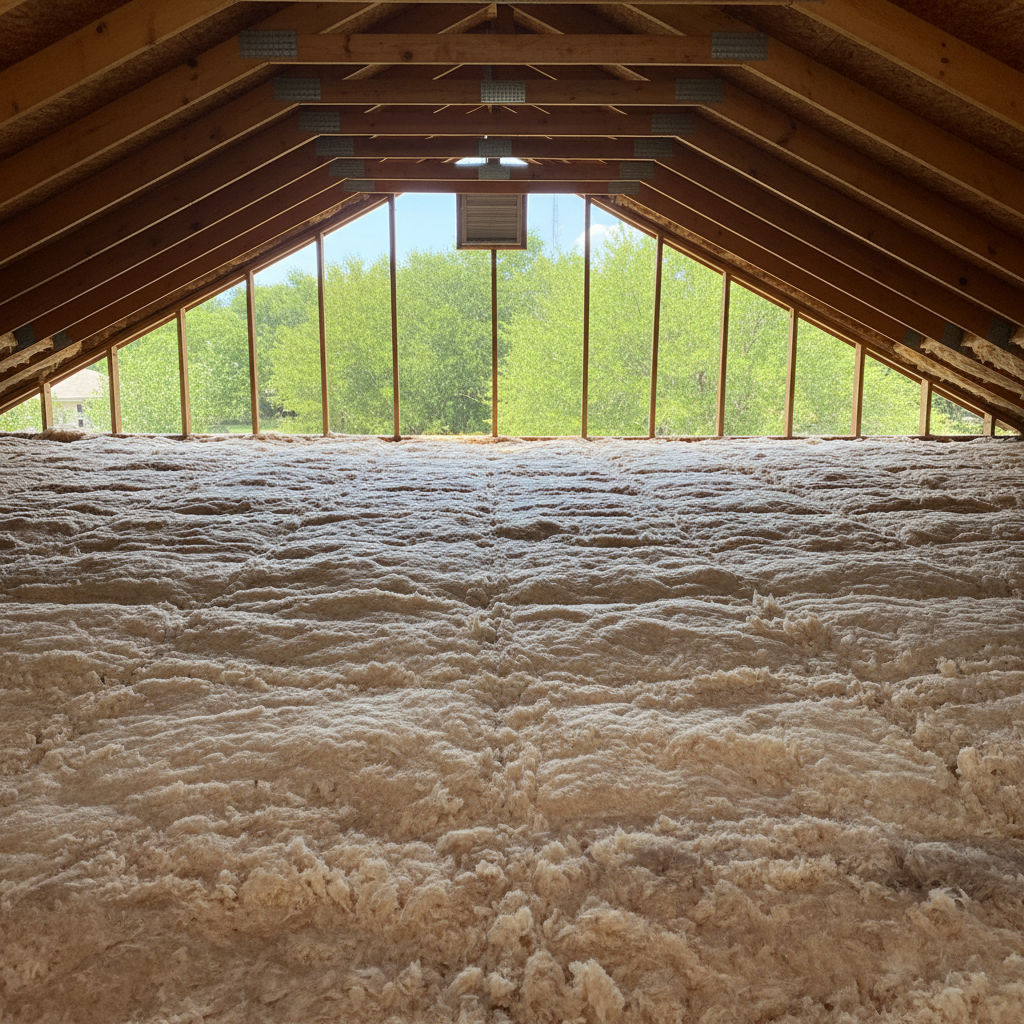 Completed blown-in insulation work at a residential property in Cibolo, TX