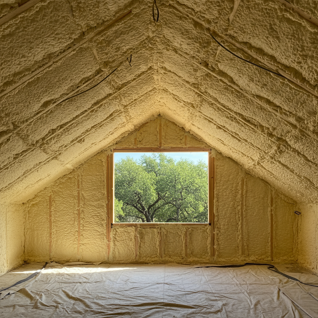 Completed closed cell spray foam work at a residential property in Cedar Park, TX