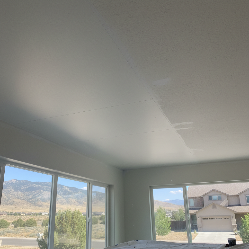 Completed popcorn ceiling removal work at a residential property in Provo, UT