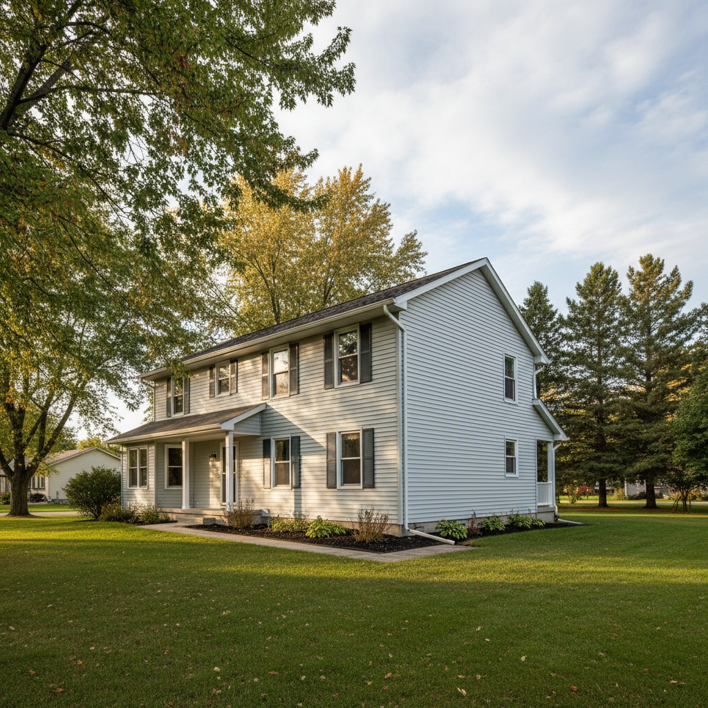 Completed siding cleaning work at a residential property in Superior, WI