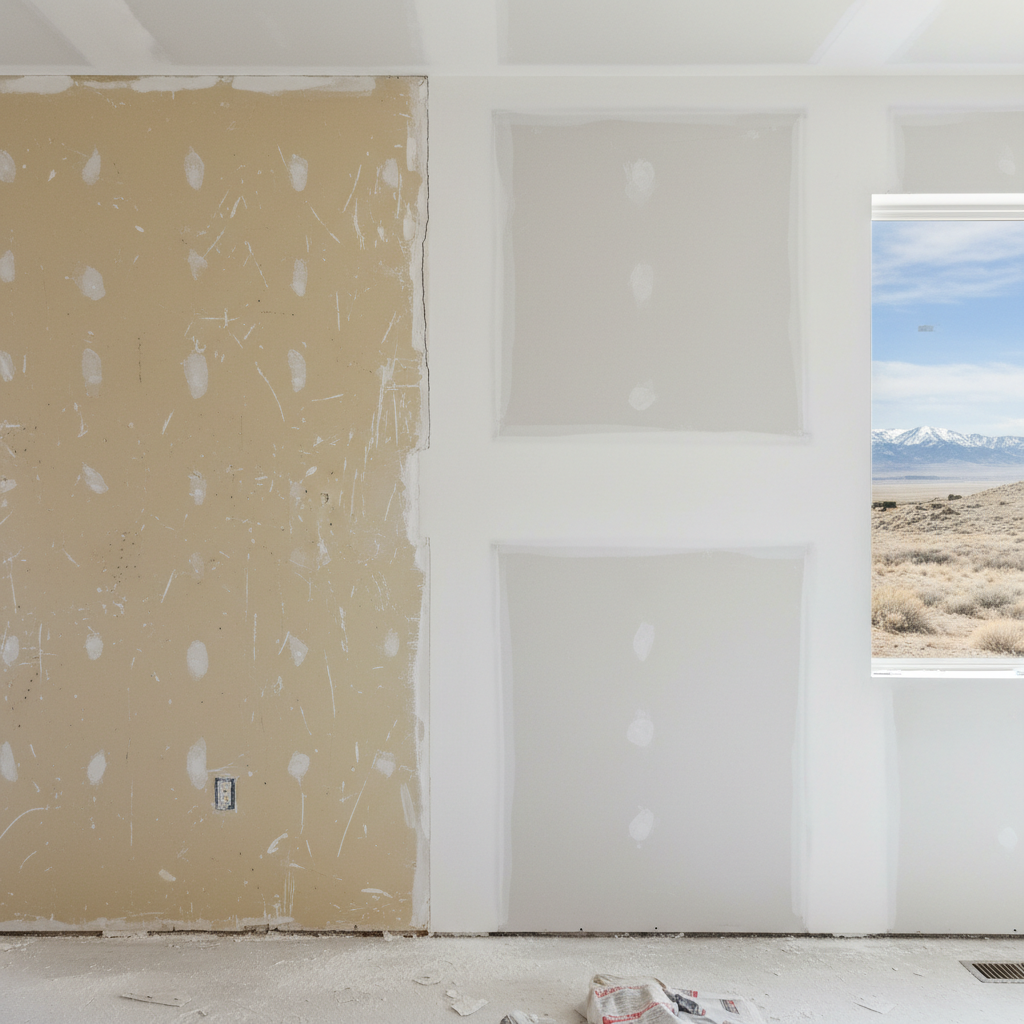 Completed drywall repair work at a residential property in Lehi, UT
