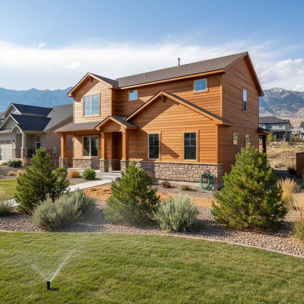 Completed wooden siding work at a residential property in South Jordan, UT