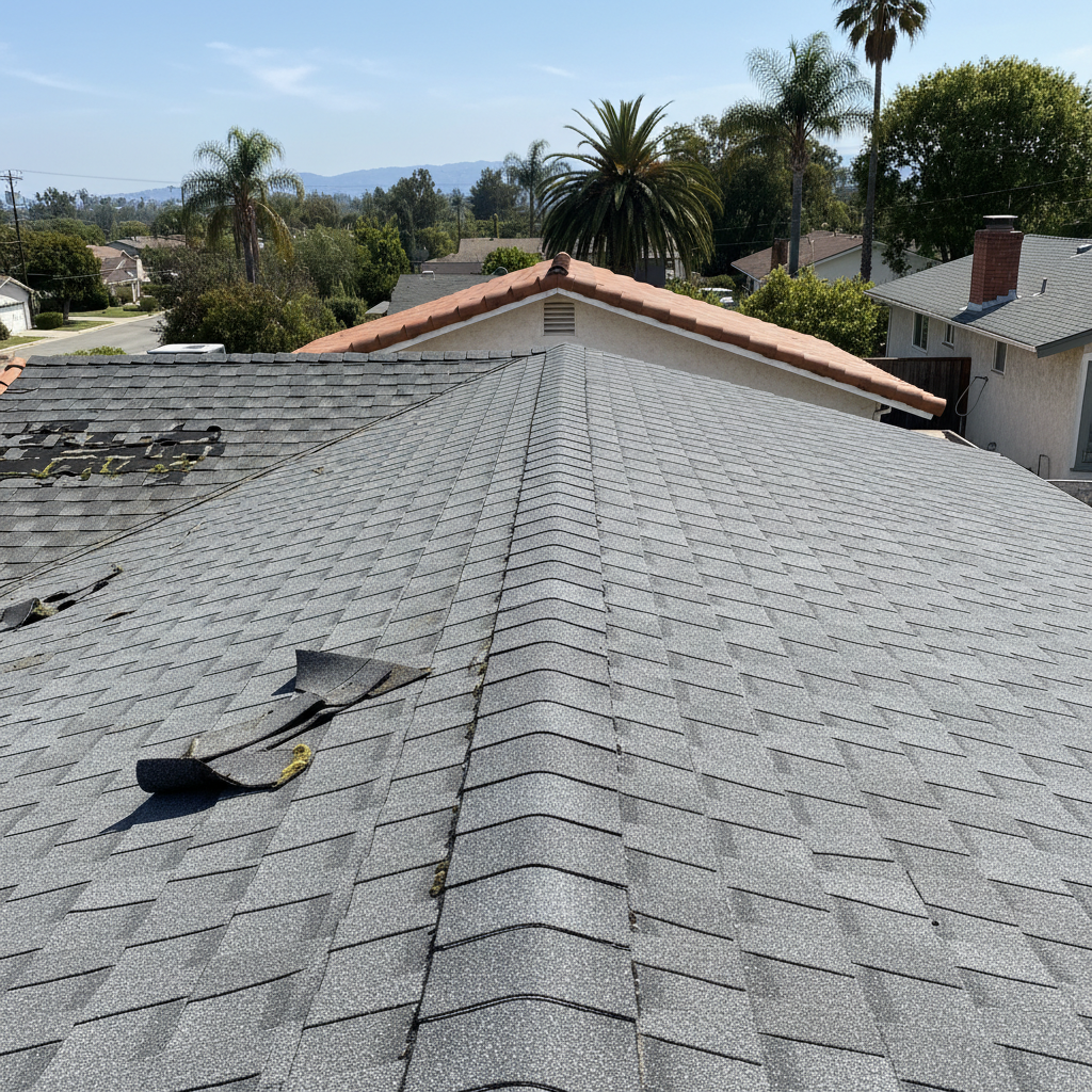 Completed roof replacement work at a residential property in Santa Monica, CA