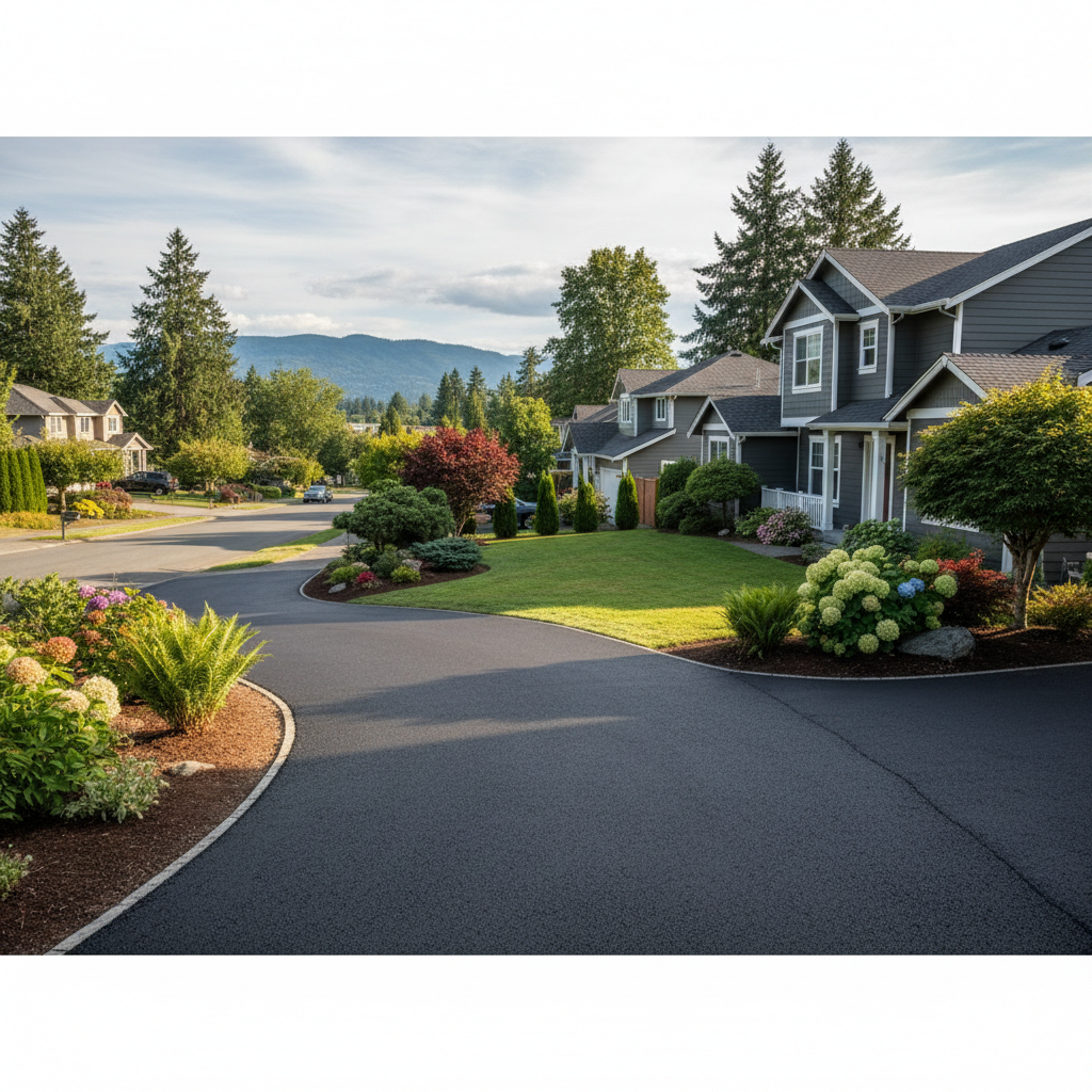 Completed residential asphalt work at a residential property in Vancouver, WA