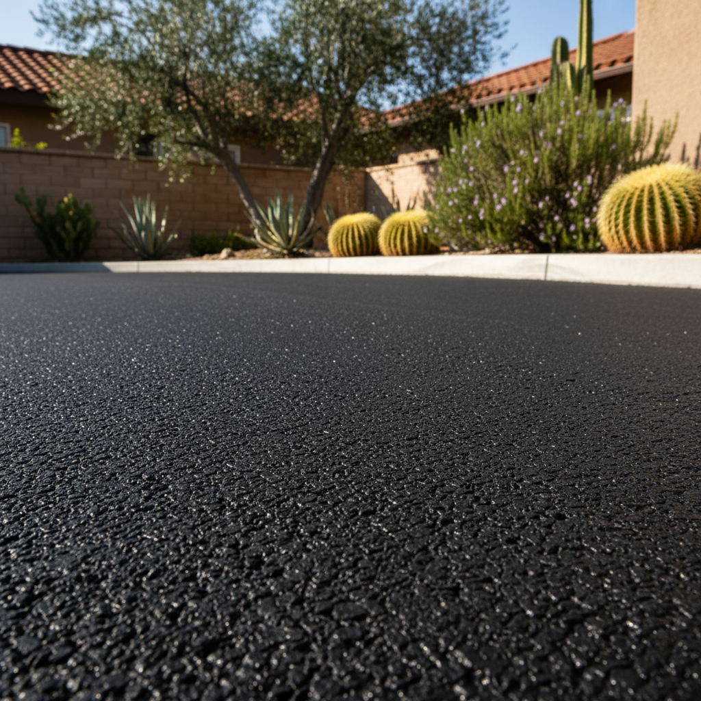 Completed driveway paving work at a residential property in La Habra, CA