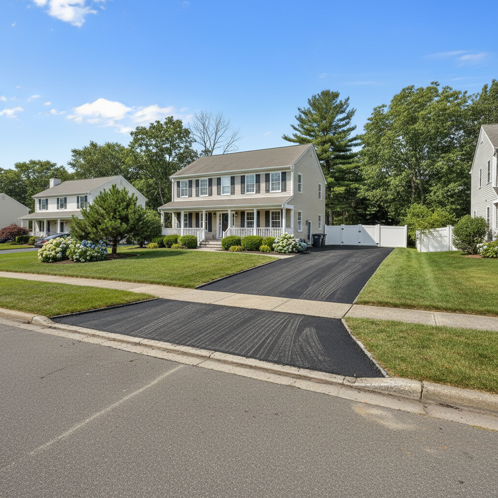 Completed asphalt milling work at a residential property in Toms River, NJ