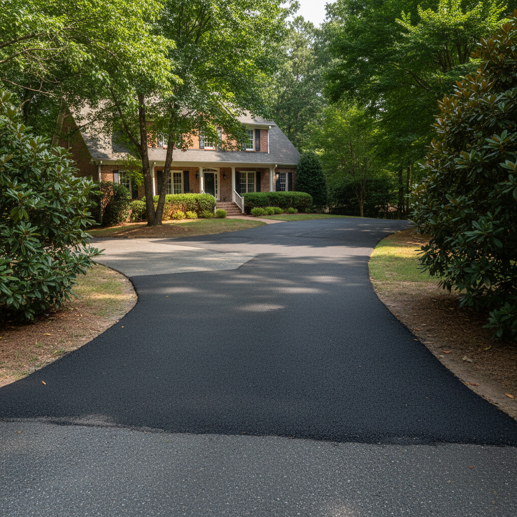 Completed asphalt patching work at a residential property in Atlanta, GA