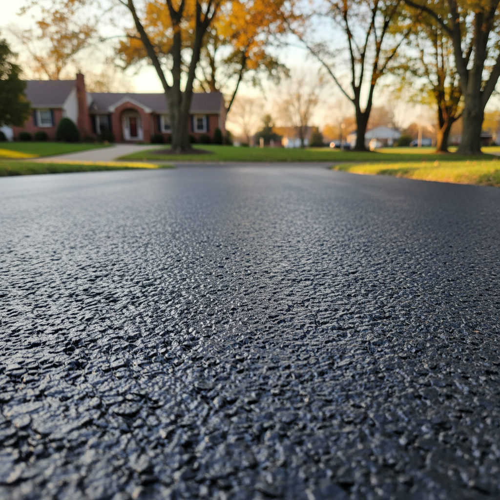 Completed asphalt sealcoating work at a residential property in Cleveland, OH