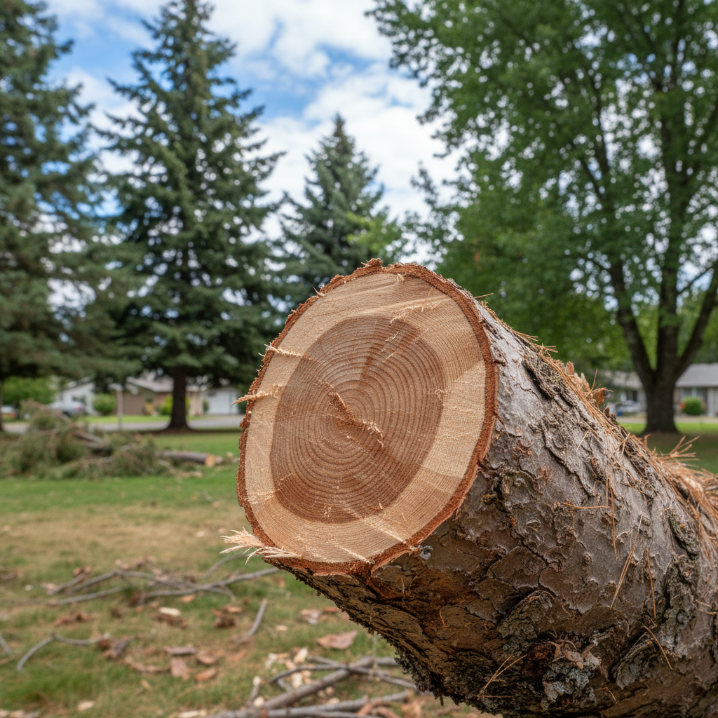 Completed tree pruning work at a residential property in Union Gap, WA