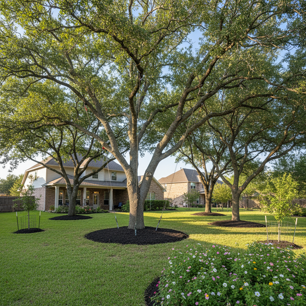Completed tree health & care work at a residential property in Humble, TX