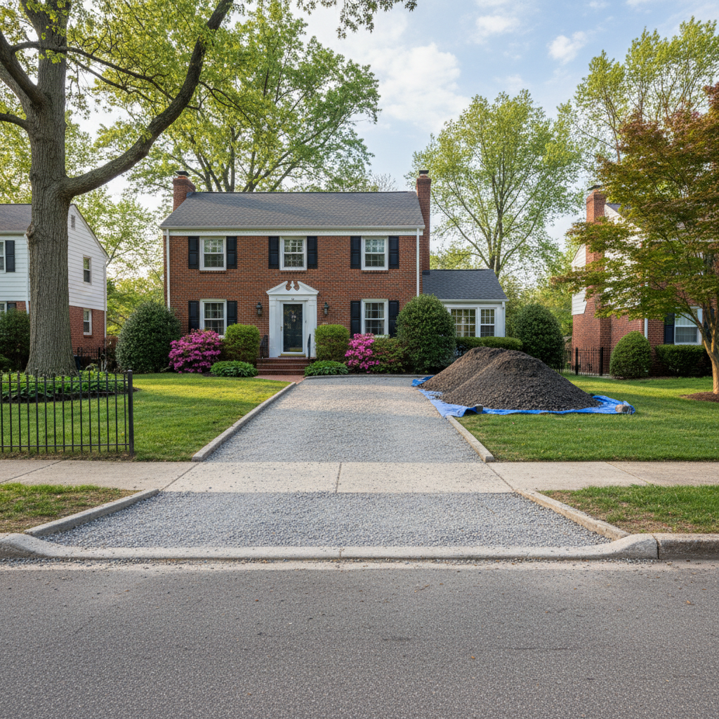 Completed asphalt milling work at a residential property in Philadelphia, PA