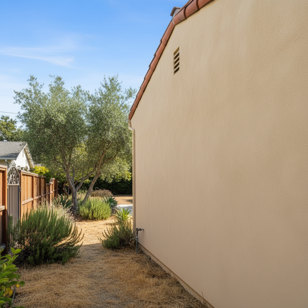 Completed residential stucco work at a residential property in Atherton, CA