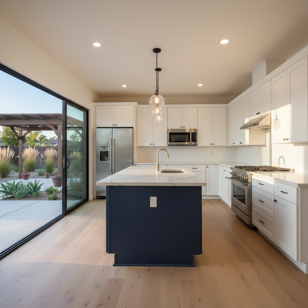 Completed kitchen remodel work at a residential property in Downey, CA