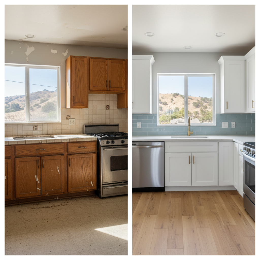 Completed cabinet installation work at a residential property in Santa Clarita, CA